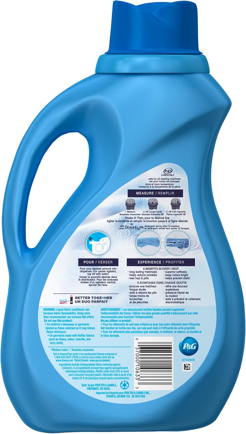 Downy Ultra Laundry Fabric Softener Liquid, April Fresh Scent, 168 Total Loads (Pack of 3)