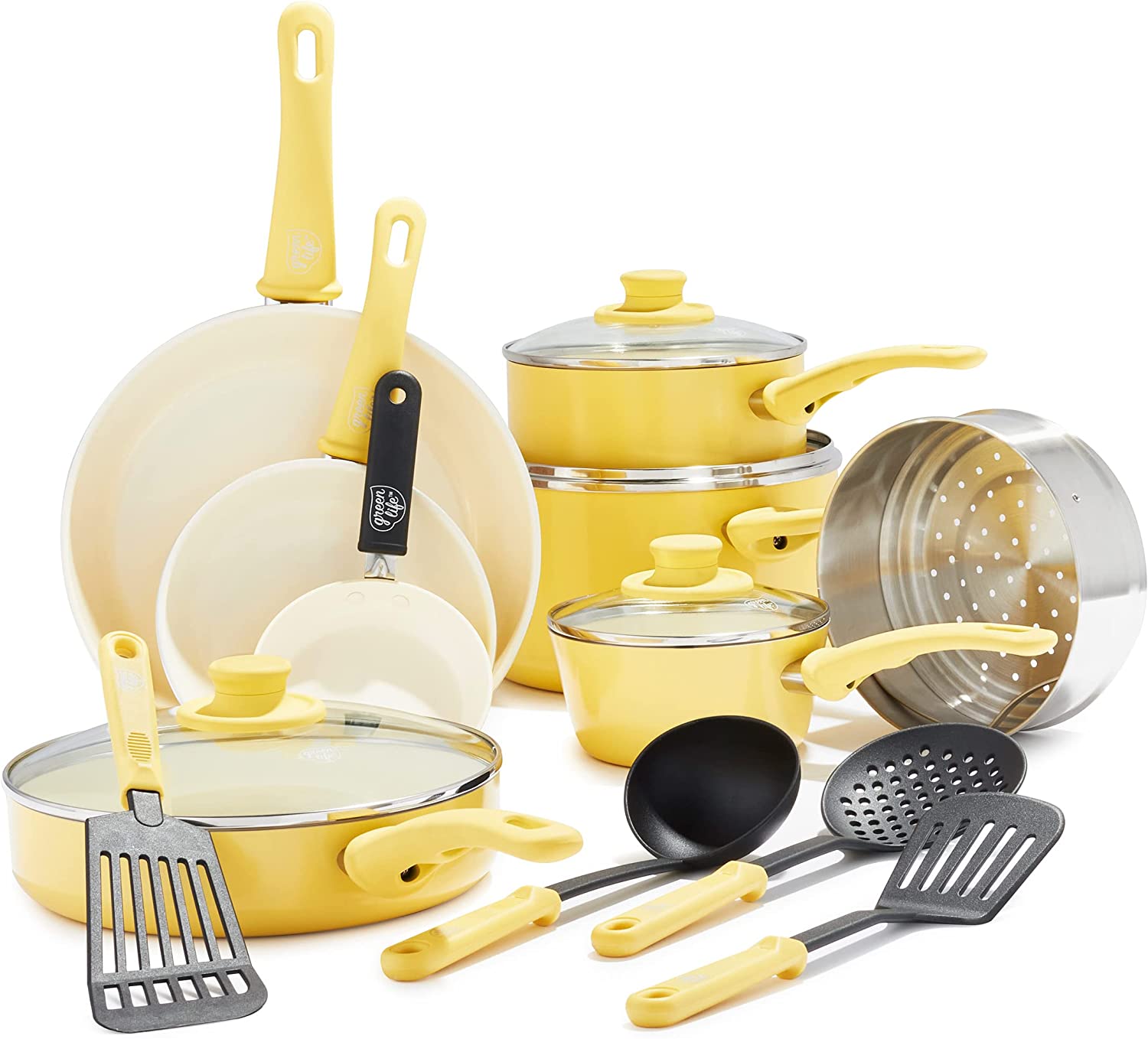 Ceramic non-stick 12-piece pan set