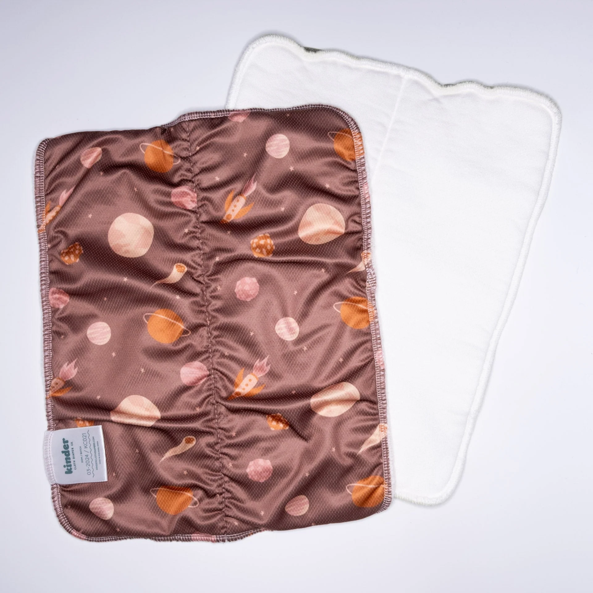 Kinder Cloth Diaper Co. 3-Layer Bamboo Cotton Bookfold Insert with Athletic Wicking Jersey