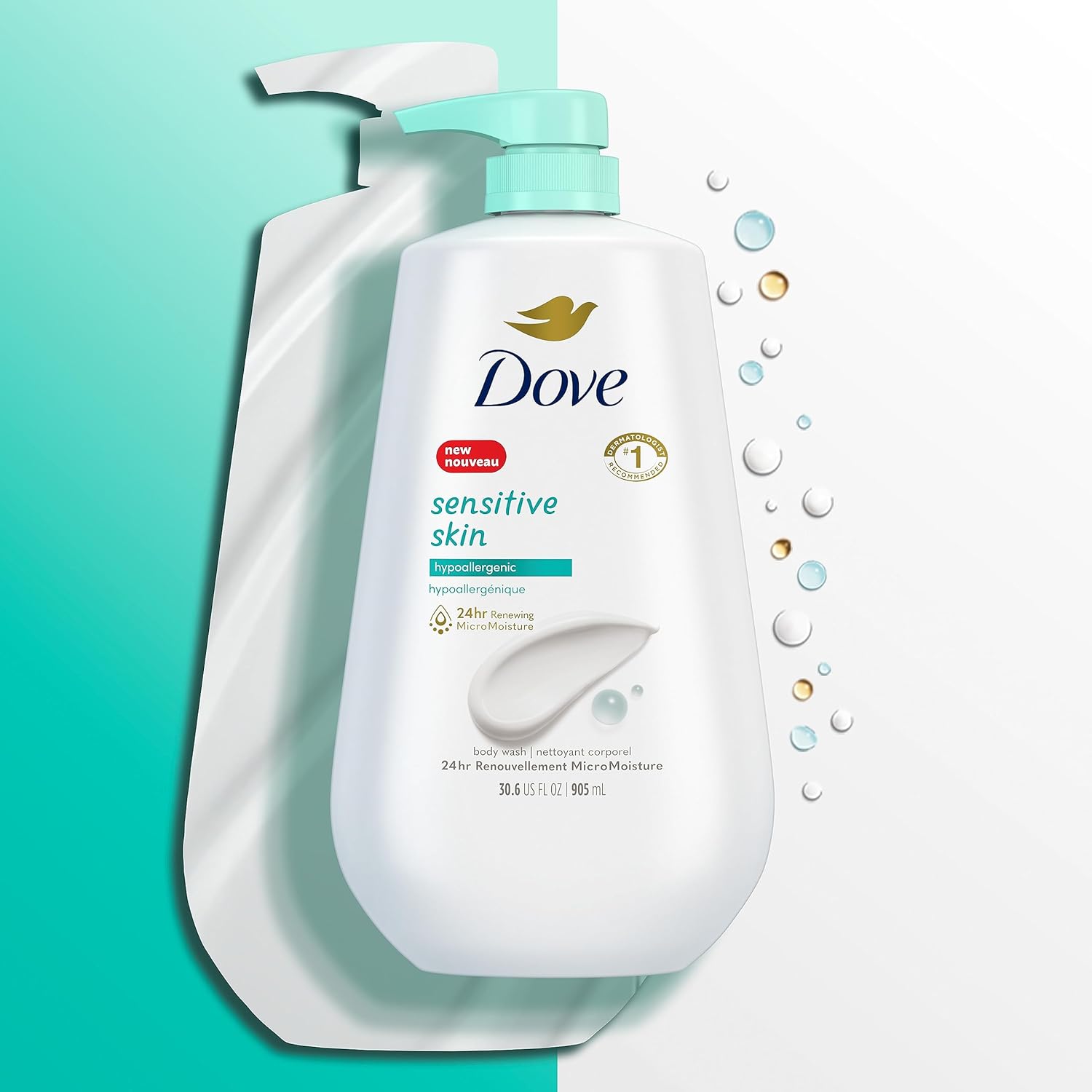 Dove Hypoallergenic Body Wash To Moisturize Sensitive Skin Body Wash For Sensitive Skin Sulfate And Paraben Free 34oz