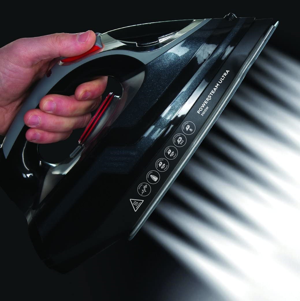 Professional Clothes Iron - 2600 W, Ceramic Soleplate, 210g Steam Boost, Self-Cleaning Function, White and Blue - 20562-56