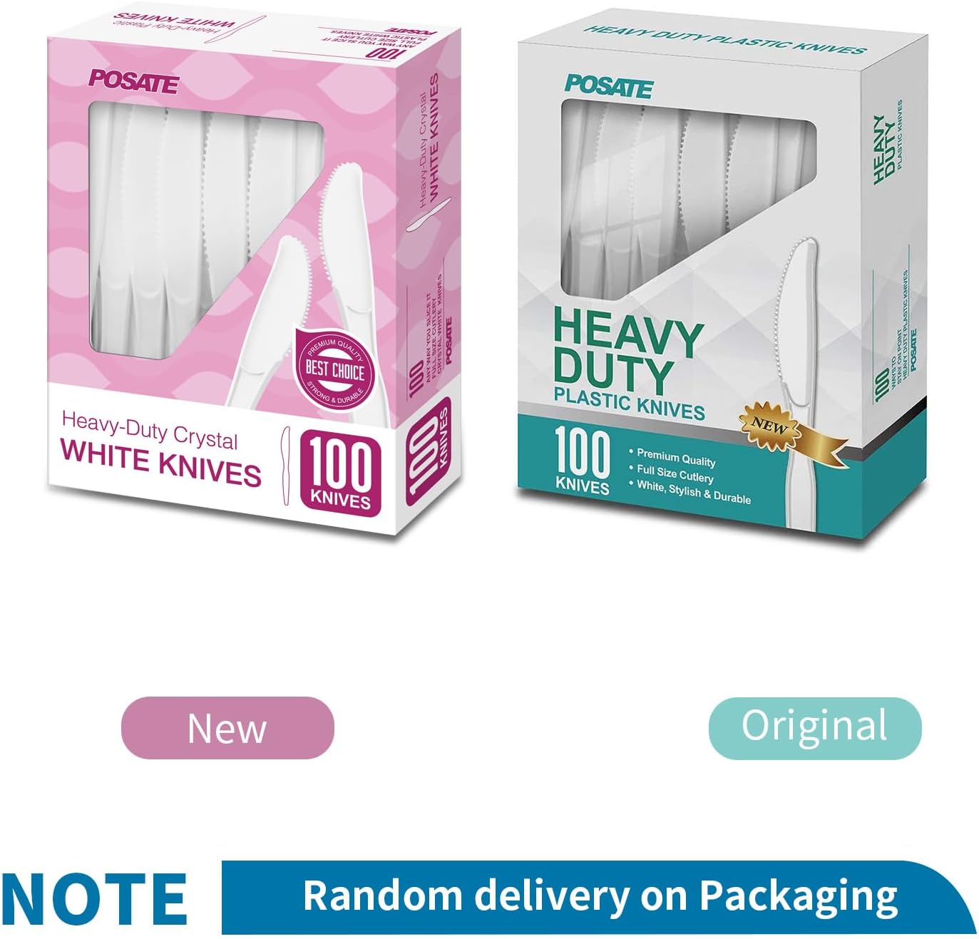 POSATE Heavy Weight Plastic Forks, Clear Disposable, 100 Count