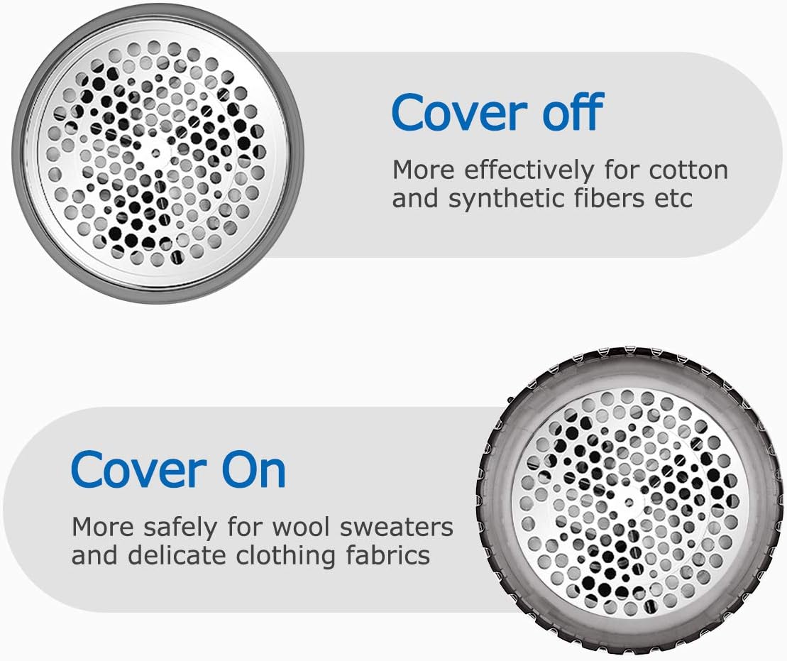 BEAUTURAL Fabric Shaver and Lint Remover, Sweater Defuzzer with 2-Speeds, 2 Replaceable Stainless Steel Blades, Battery Operated, Remove Clothes Fuzz, Lint Balls, Pills, Bobbles