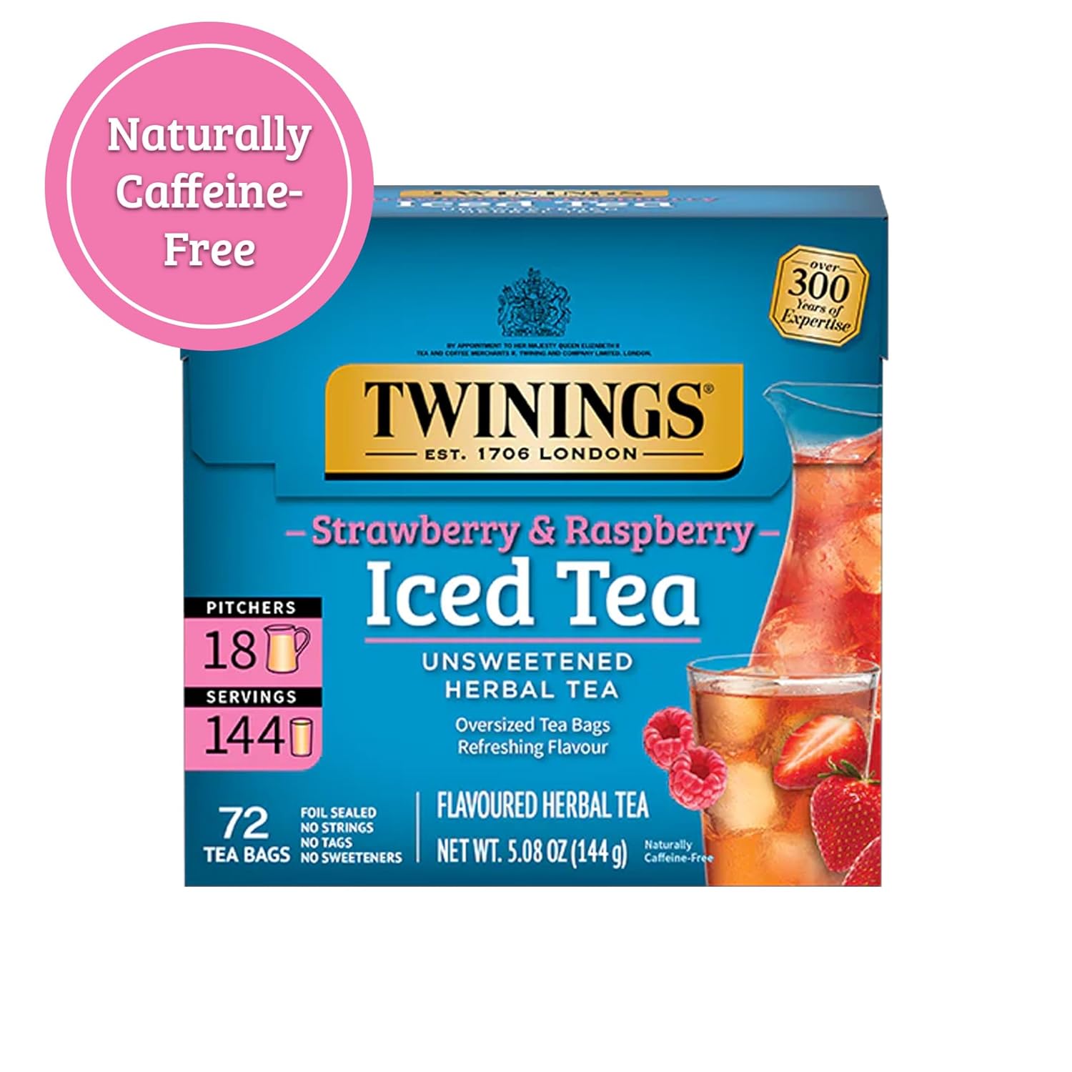 Twinings English Breakfast Black Tea Individually Wrapped Bags, 100 Count (Pack of 1), Smooth, Flavourful, and Robust, Caffeinated, Enjoy Hot or Iced | Packaging May Vary