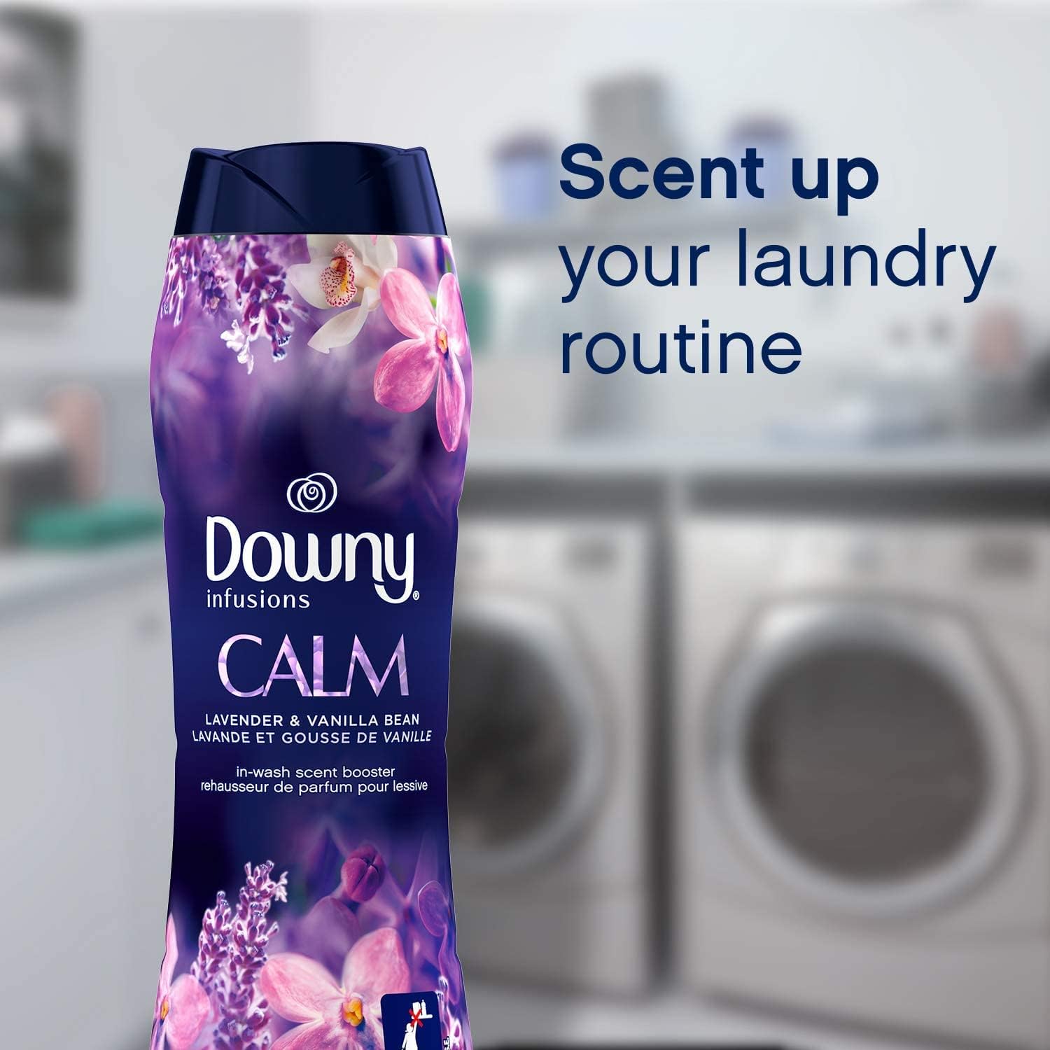 Downy Infusions In Wash Scent Booster Beads, CALM, Soothing Lavender and Vanilla Bean Scent, 24 oz Laundry Beads