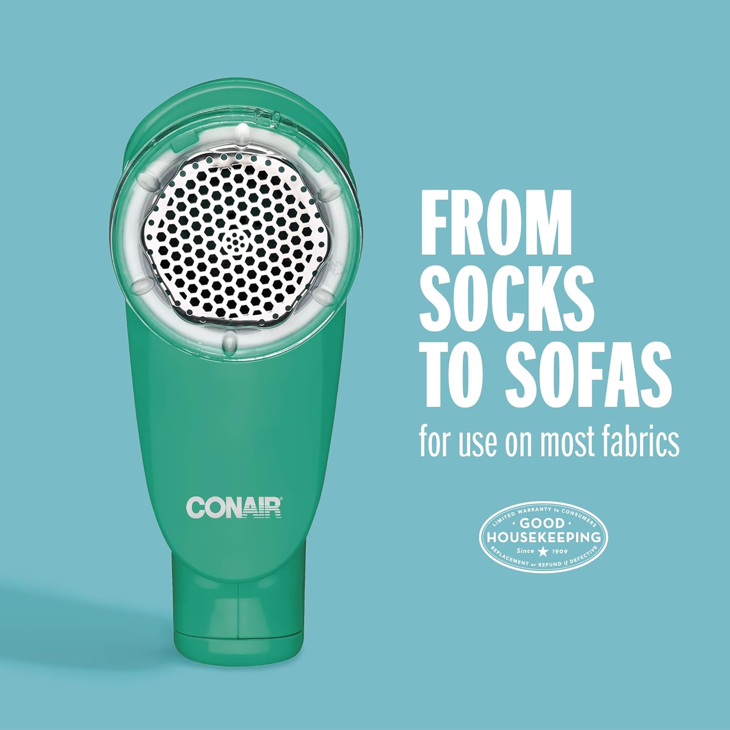 Conair Fabric Shaver and Lint Remover, Battery Operated Portable Fabric Shaver, White