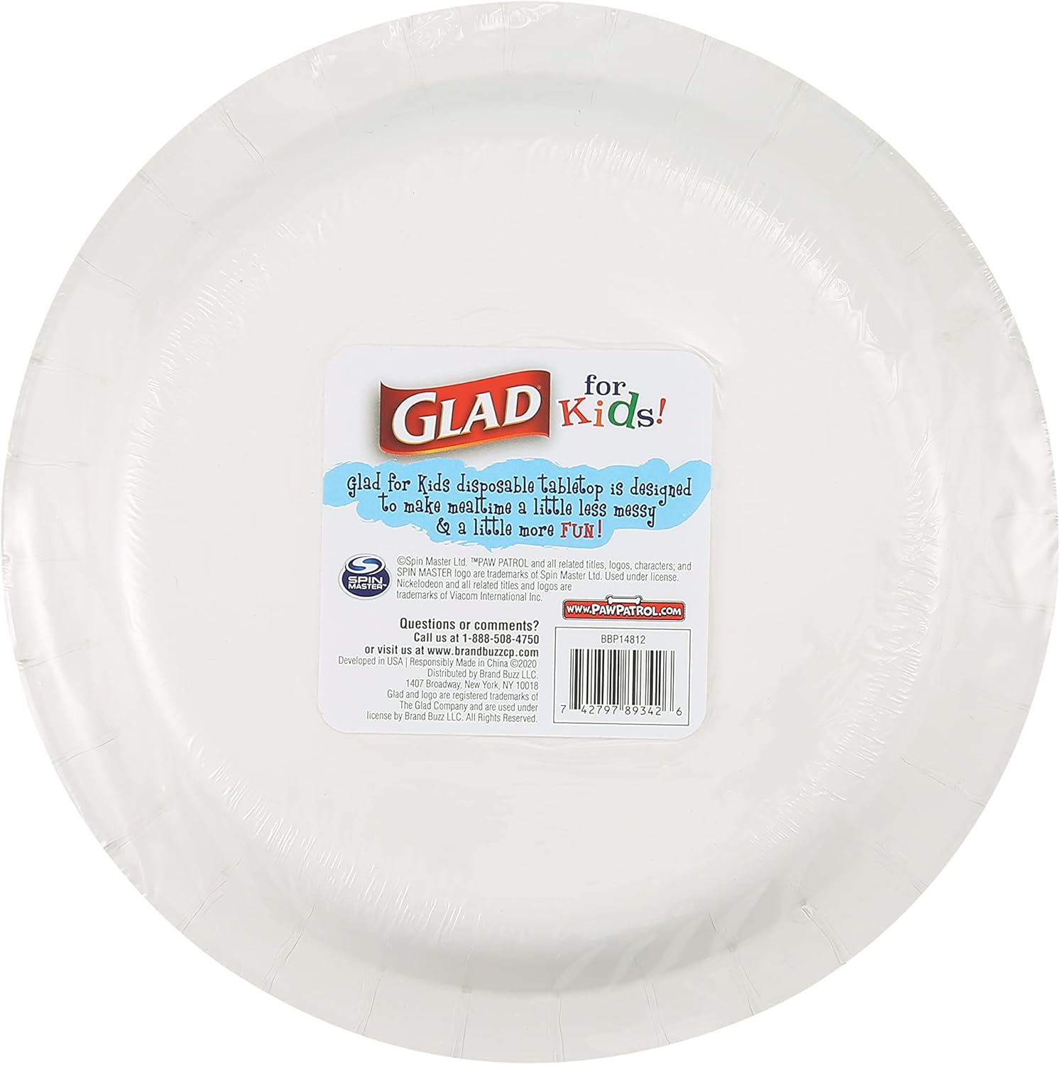 Glad for Kids Paw Patrol Paper Plates - Disposable Heavy Duty Paper Plates - Microwave Safe Kids Paw Patrol Birthday Party Cake Plates - Paw Patrol Plates for All Occasions - 20 Count, 8.5 Inch