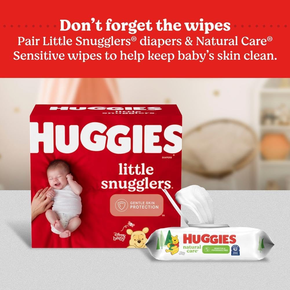 Huggies Size 1 Diapers, Little Snugglers Diapers, Size 1 (8-14 lbs), 198 Ct (6 packs of 33)