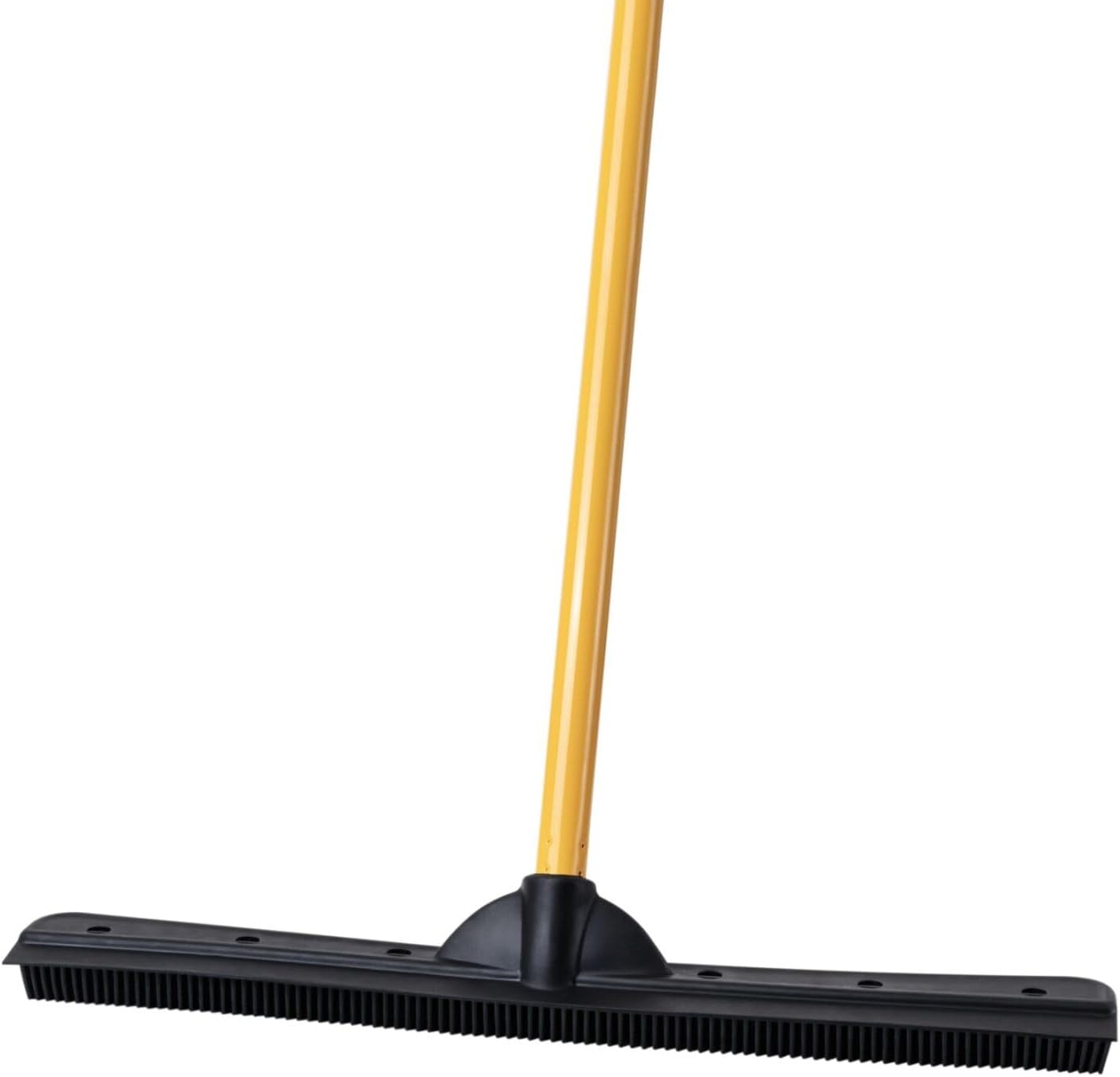 FURemover Original Indoor Pet Hair Rubber Broom with Carpet Rake and Squeegee, Black and Yellow