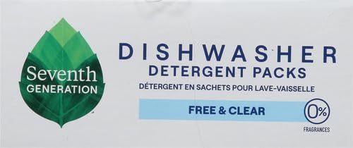 Seventh Generation Dishwasher Detergent Packs Free & Clear Pack of 2 for sparkling dishes Dishwasher tabs 45 count
