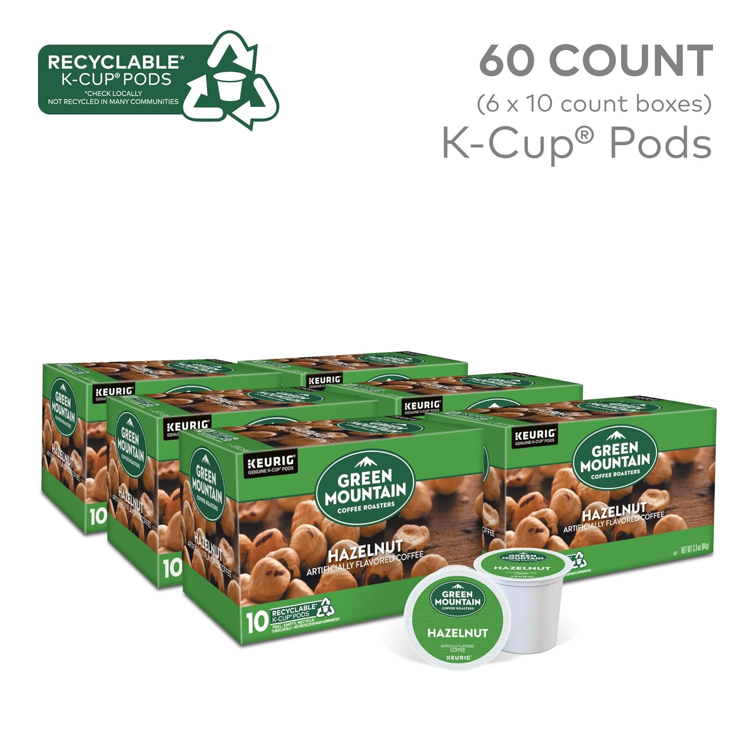 Green Mountain Coffee Roasters Caramel Vanilla Cream Keurig Single-Serve K-Cup pods, Light Roast Coffee, 72 Count (6 Packs of 12)