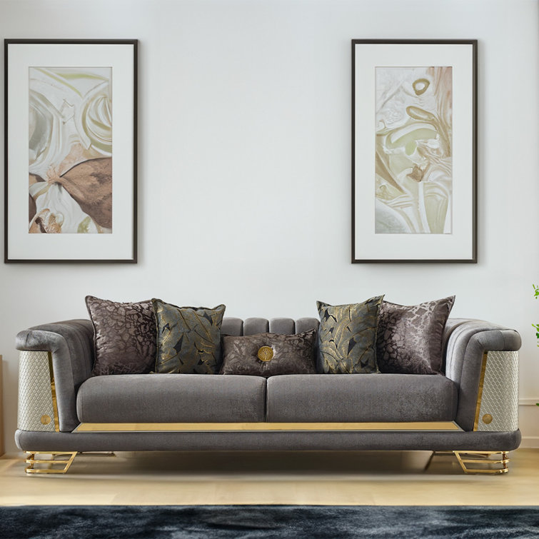 Ratni 4 - Piece Velvet Living Room Set