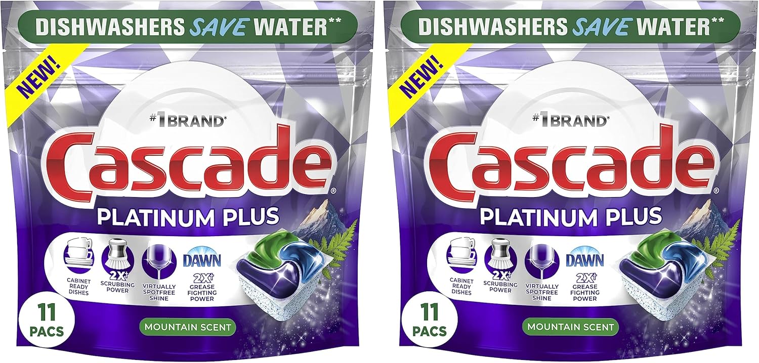 Cascade Platinum Plus Dishwasher Pod, Dish Detergent ActionPacs Dish Pods, Fresh, 52 Count