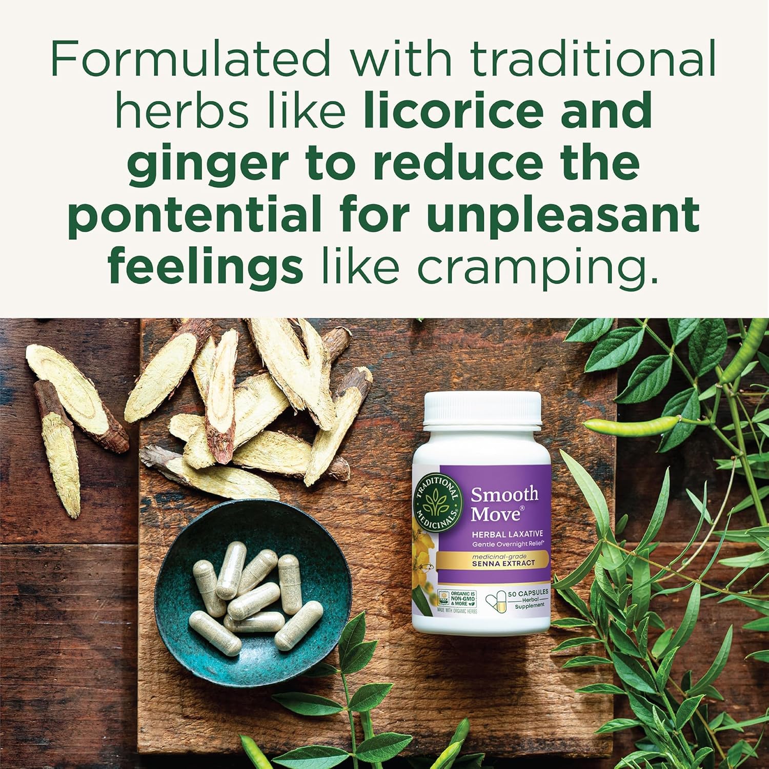 Traditional Medicinals Smooth Move, Helps Relieve Constipation Overnight, 16 Teabags