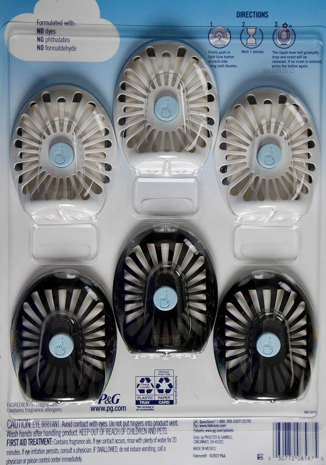 Febreze Small Spaces Air Freshener Linen & Sky, .25 fl. oz., Pack of 4