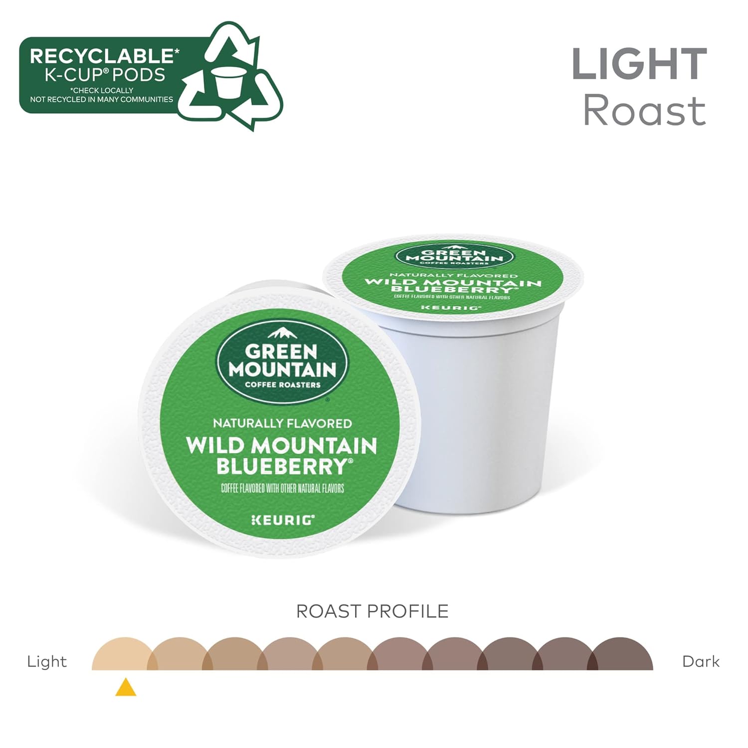 Green Mountain Coffee Roasters Caramel Vanilla Cream Keurig Single-Serve K-Cup pods, Light Roast Coffee, 72 Count (6 Packs of 12)
