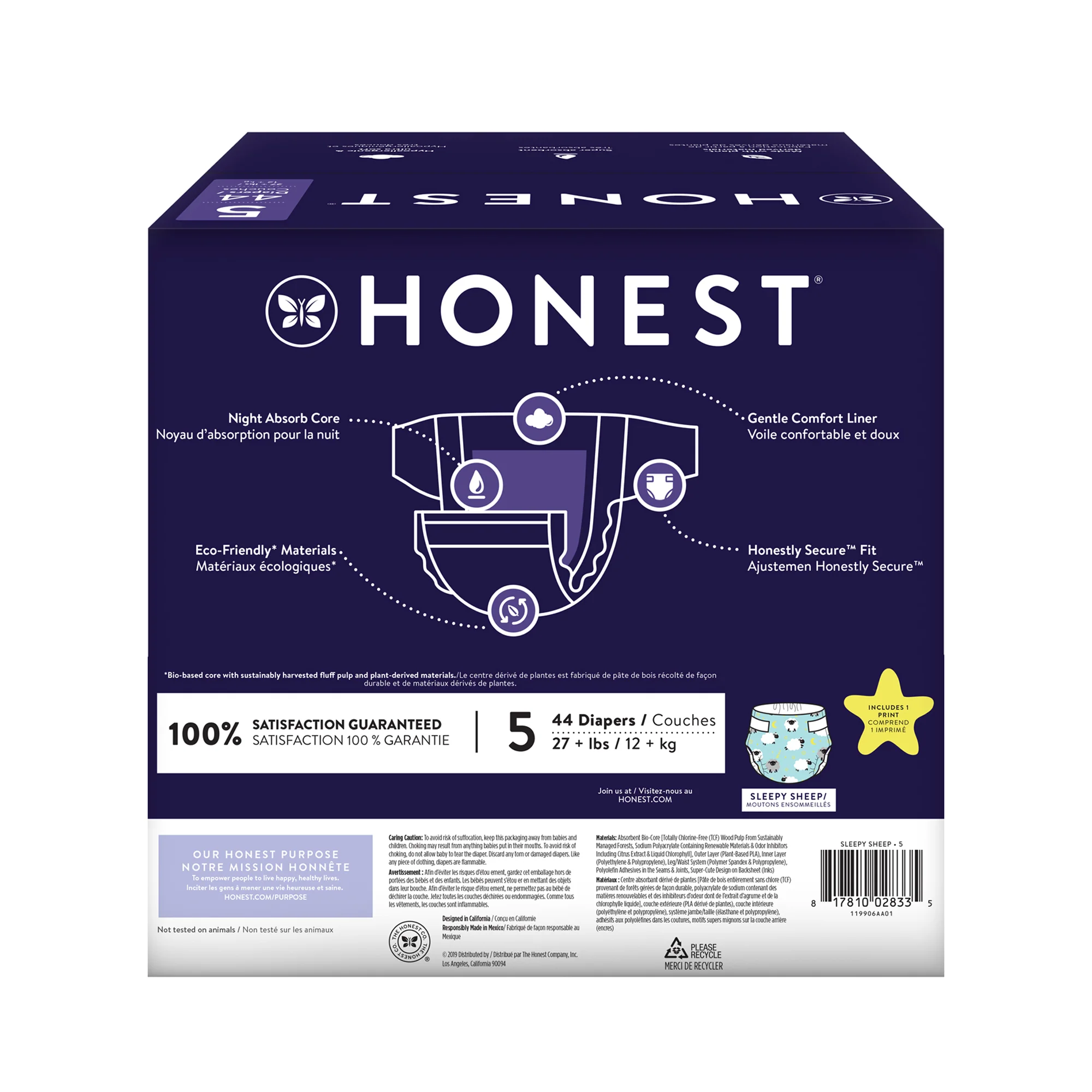 The Honest Company Club Box Overnight - Sleepy Sheep