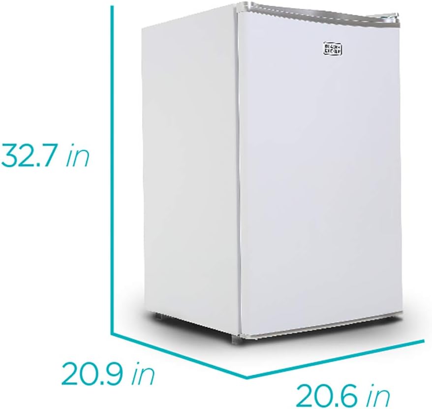 BLACK+DECKER BCRK17B Compact Refrigerator Energy Star Single Door Mini Fridge with Freezer, 1.7 Cubic Feet, Black