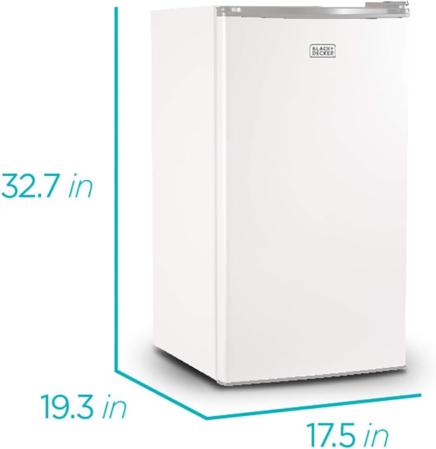 BLACK+DECKER BCRK17B Compact Refrigerator Energy Star Single Door Mini Fridge with Freezer, 1.7 Cubic Feet, Black