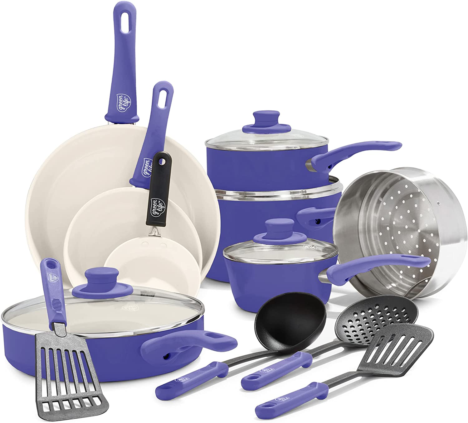 Ceramic non-stick 12-piece pan set