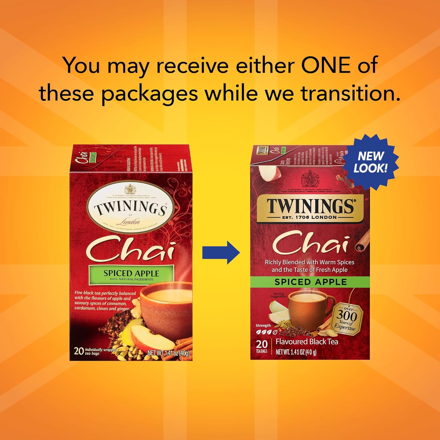 Twinings English Breakfast Black Tea Individually Wrapped Bags, 100 Count (Pack of 1), Smooth, Flavourful, and Robust, Caffeinated, Enjoy Hot or Iced | Packaging May Vary