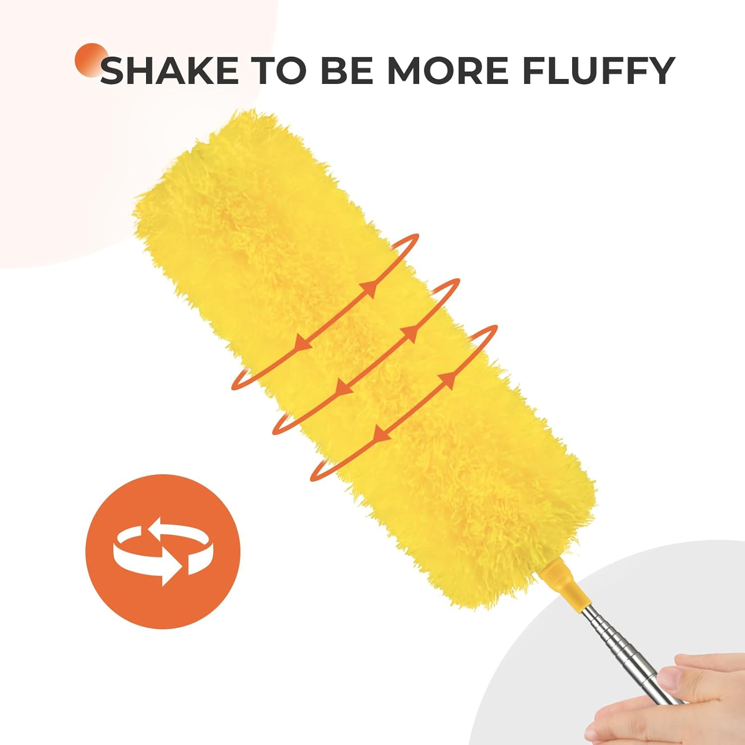 Dusters for Cleaning High Ceiling Fan, Newliton Microfiber Feather Duster with 30'' to 100'' Telescoping Extension Pole, Long Extendable Duster for Home Car Furniture Cobweb Gray