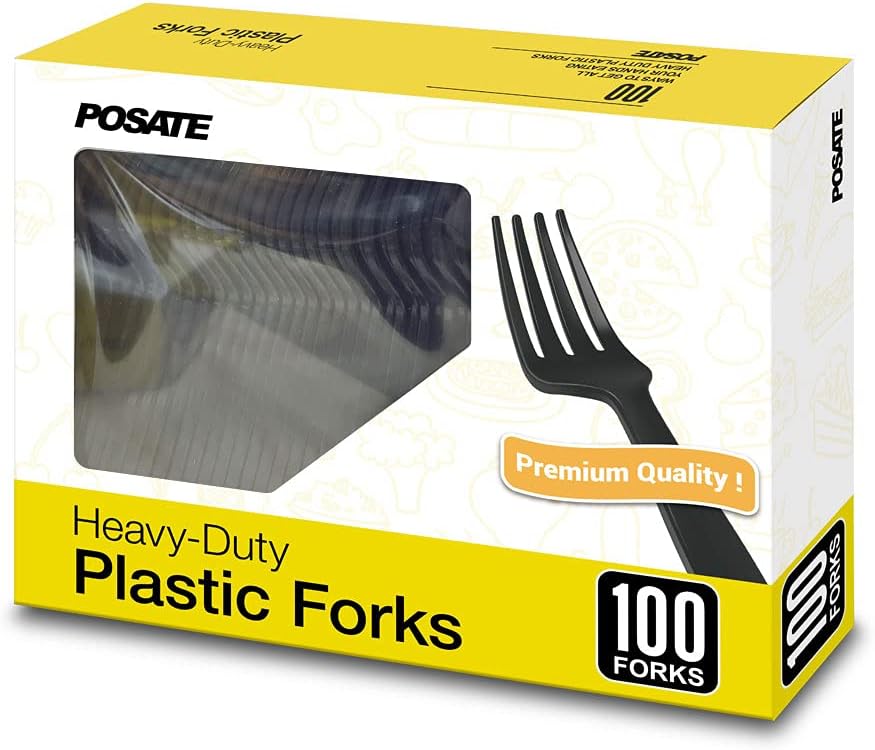 POSATE Heavyweight Plastic Spoons, Clear, 100 Count