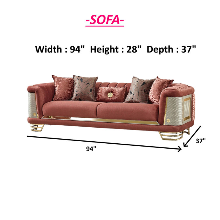 Ratni 4 - Piece Velvet Living Room Set