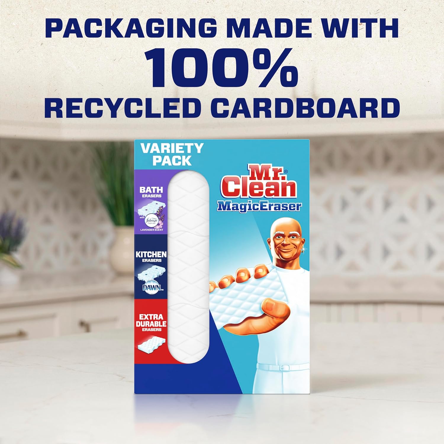 Mr. Clean Magic Eraser Extra Durable, Cleaning Pads with Durafoam, 4 count