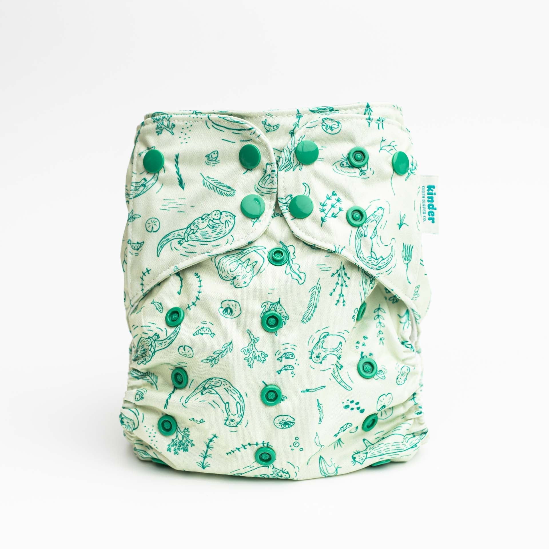 Kinder Cloth Diaper Co. Botanicals Patterned Pocket Cloth Diaper with Athletic Wicking Jersey