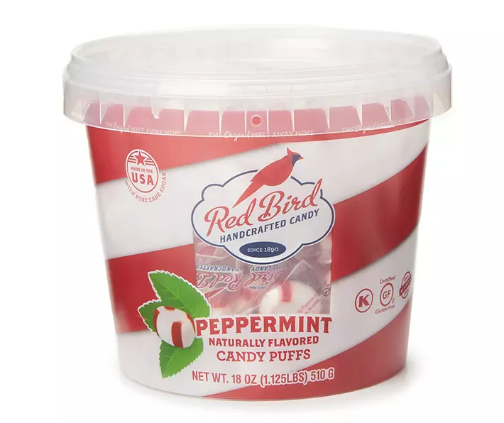 Peppermint Candy Puffs 18 Oz. Tub