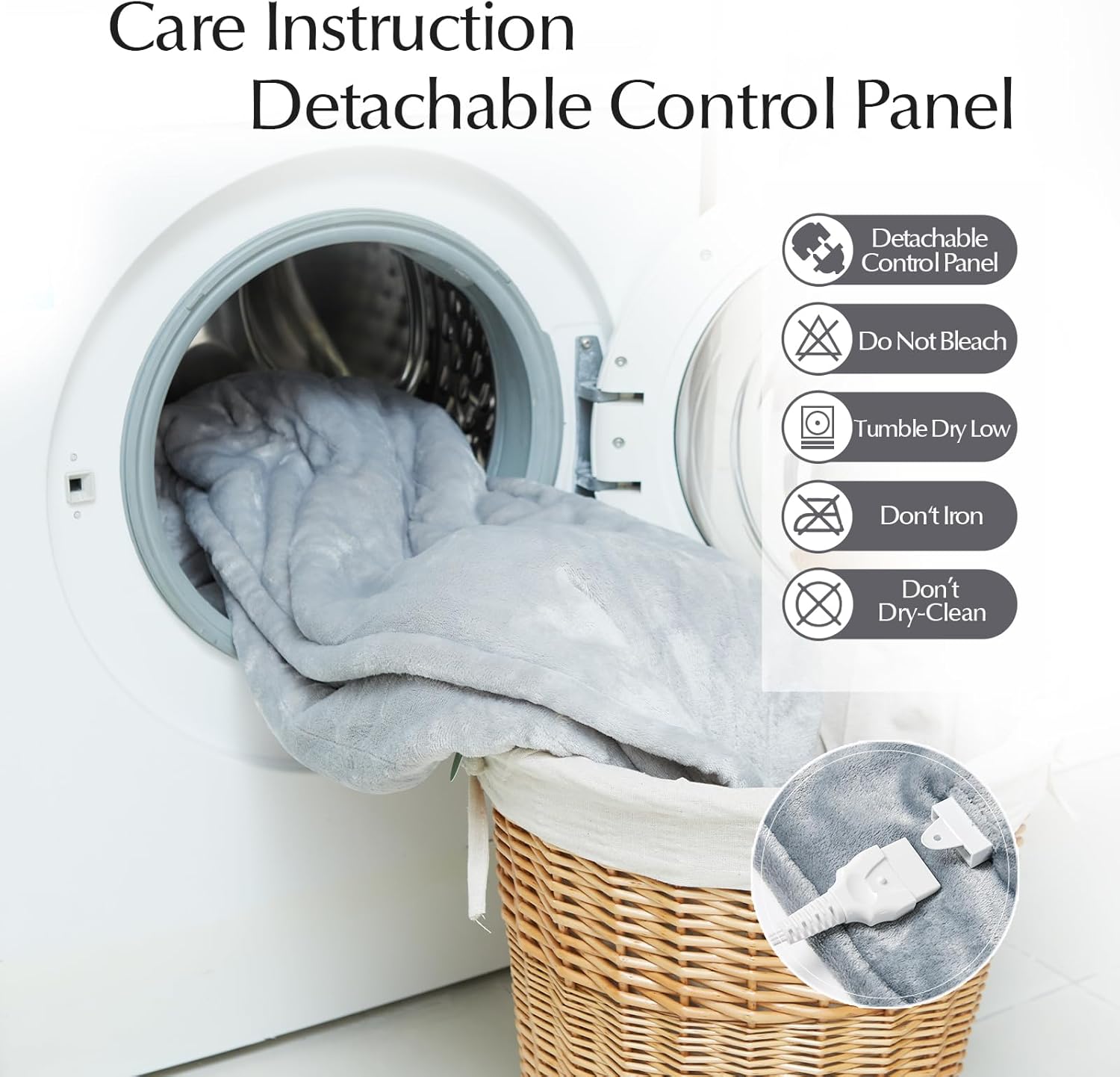 Heated Blanket Throw Size, Soft and Cozy Electric Heating Blanket for Bed, Automatic Safety System 6 Heating Levels & 4 Hours Auto-Off, 50
