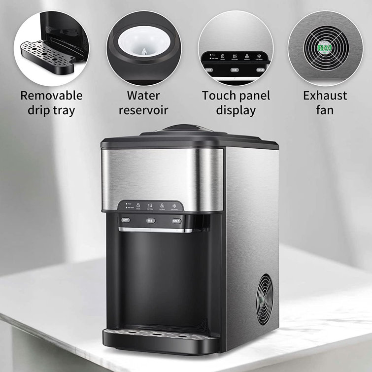 3 in 1 Countertop Water Cooler Dispenser with Ice Maker |  Ice making time 6-13 minutes