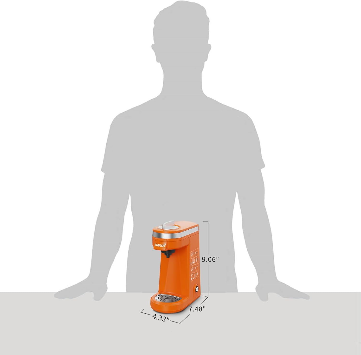 CHULUX Single Serve Coffee Maker for K Capsule and Ground Coffee, Single Cup Coffee Machine, Black