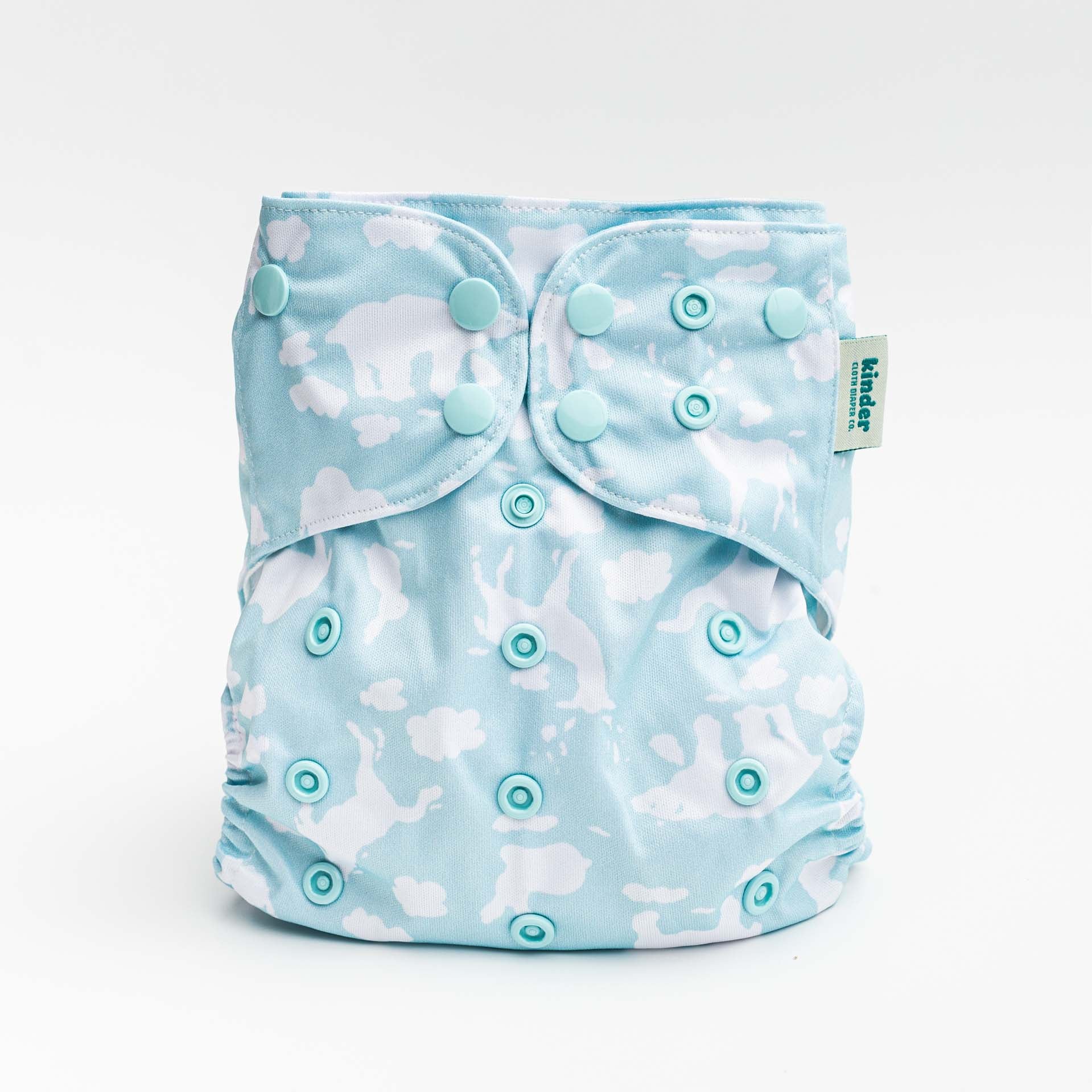 Kinder Cloth Diaper Co. Patterned Basics Pocket Cloth Diaper with Athletic Wicking Jersey