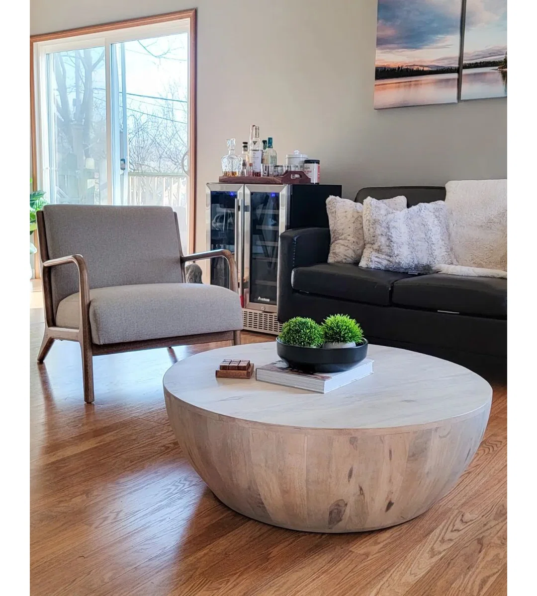 Teasdale Solid Wood Single Drum Coffee Table