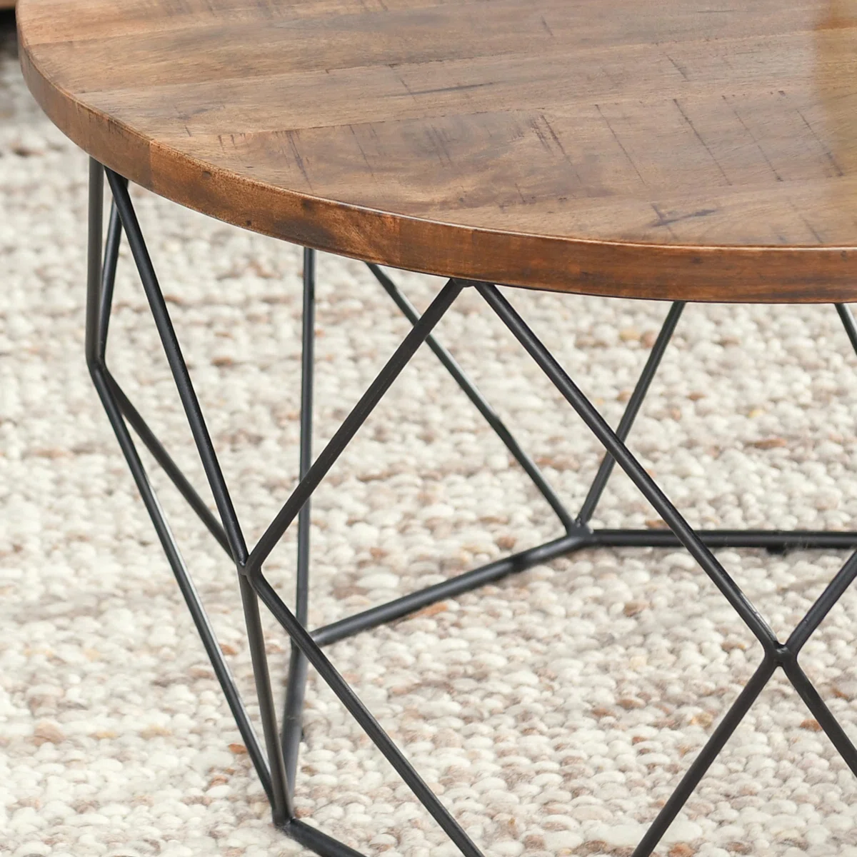 Lupi Solid Wood Top Coffee Table