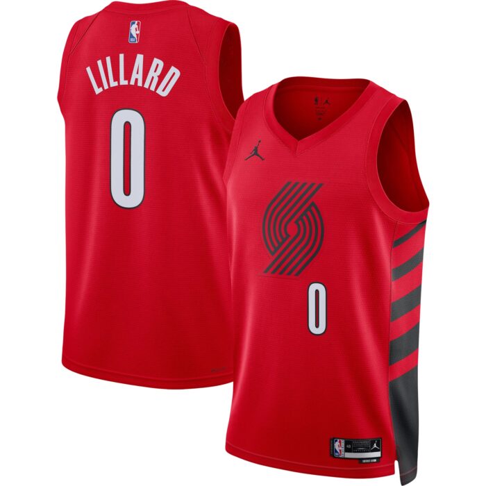 Unisex Portland Trail Blazers Damian Lillard Jordan Brand Red Swingman Jersey – Statement Edition