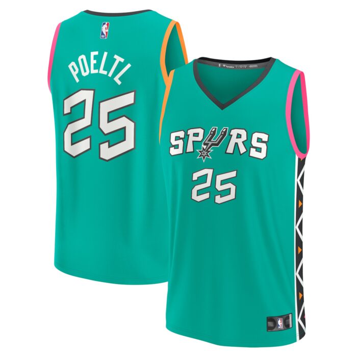 Men’s San Antonio Spurs Jakob Poeltl Fanatics Green Fastbreak Jersey – City Edition