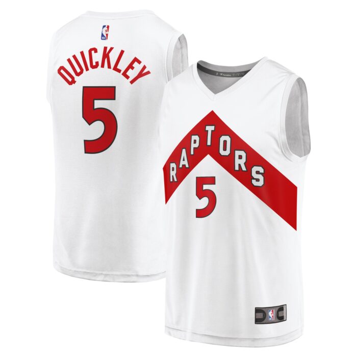 Men’s Toronto Raptors Immanuel Quickley Fanatics White Fast Break Player Jersey – Association Edition