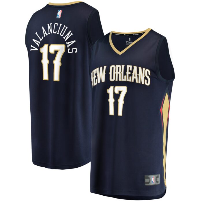 Men’s New Orleans Pelicans Jonas Valanciunas Fanatics Navy Fast Break Replica Jersey – Icon Edition