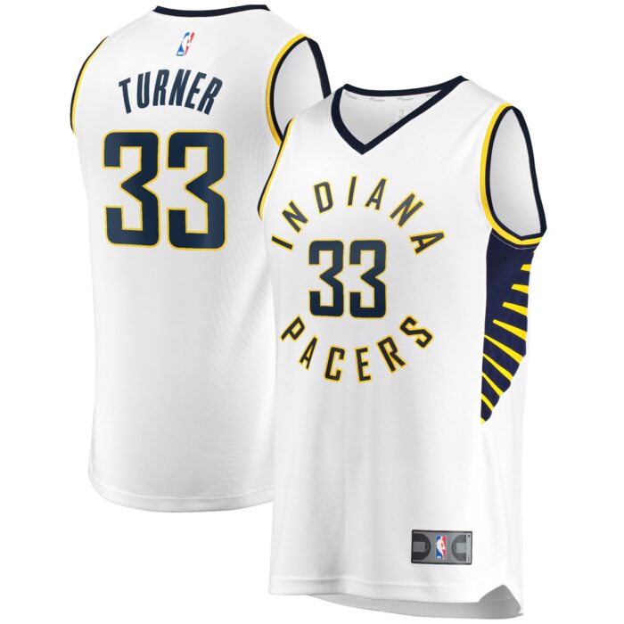 Men’s Indiana Pacers Myles Turner Fanatics White Fast Break Replica Player Jersey – Association Edition