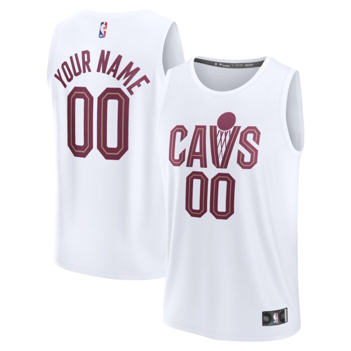 Youth Cleveland Cavaliers Fanatics White Fast Break Replica Custom Jersey – Association Edition