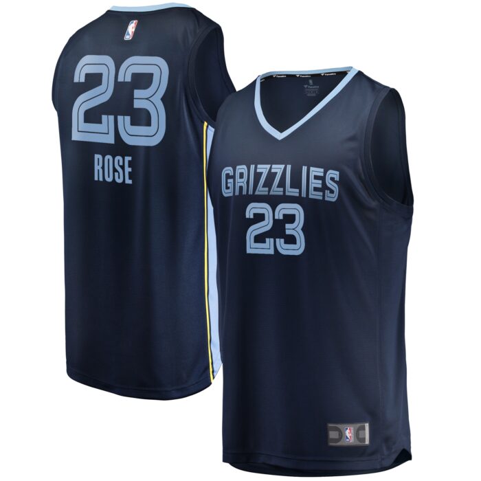 Youth Memphis Grizzlies Derrick Rose Fanatics Navy Fast Break Player Jersey – Icon Edition