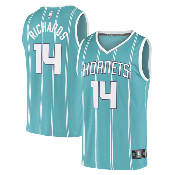 Men’s Charlotte Hornets Nick Richards Fanatics Teal Fast Break Replica Jersey – Icon Edition