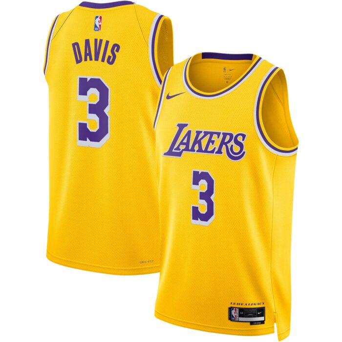 Unisex Los Angeles Lakers Anthony Davis Nike Gold Swingman Jersey – Icon Edition