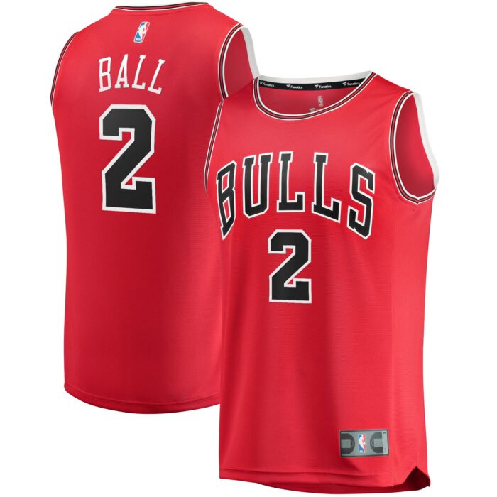 Youth Chicago Bulls Lonzo Ball Fanatics Red Fast Break Road Replica Jersey – Icon Edition