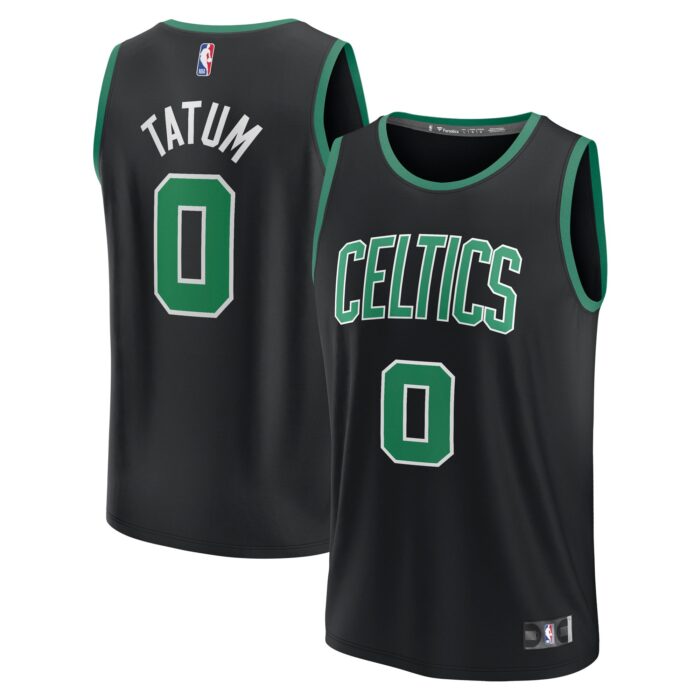Youth Boston Celtics Jayson Tatum Fanatics Black Fast Break Replica Player Jersey – Statement Edition
