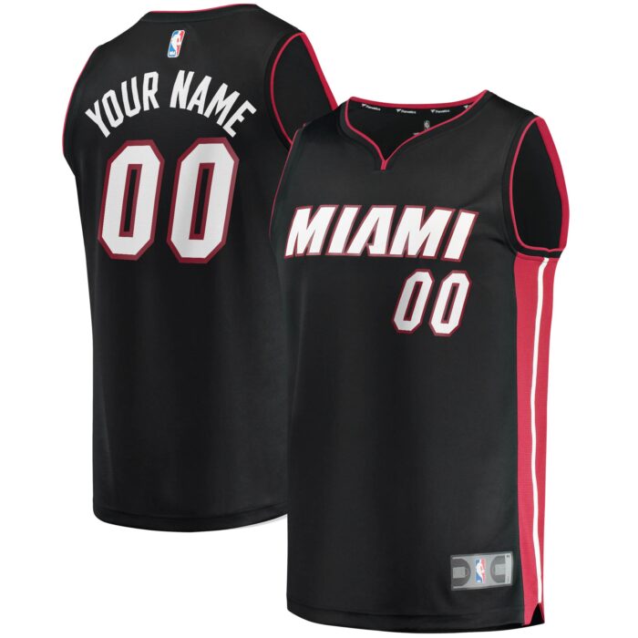 Youth Miami Heat Fanatics Black Fast Break Custom Replica Jersey – Icon Edition