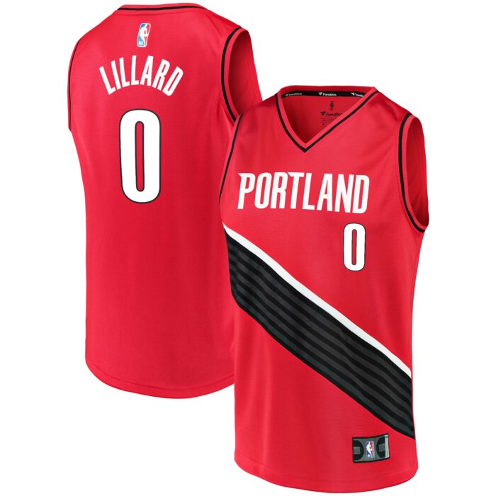Men’s Portland Trail Blazers Damian Lillard Fanatics Red Fast Break Replica Jersey – Statement Edition